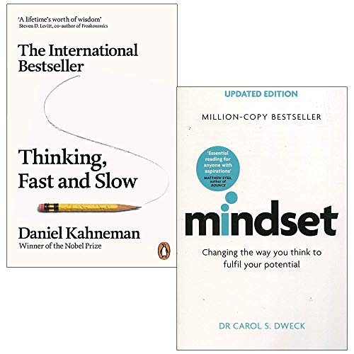 Thinking, Fast and Slow By Daniel Kahneman & Mindset - Updated Edition: Changing The Way You think To Fulfil Your Potential By Dr Carol Dweck 2 Books Collection Set (Paperback)