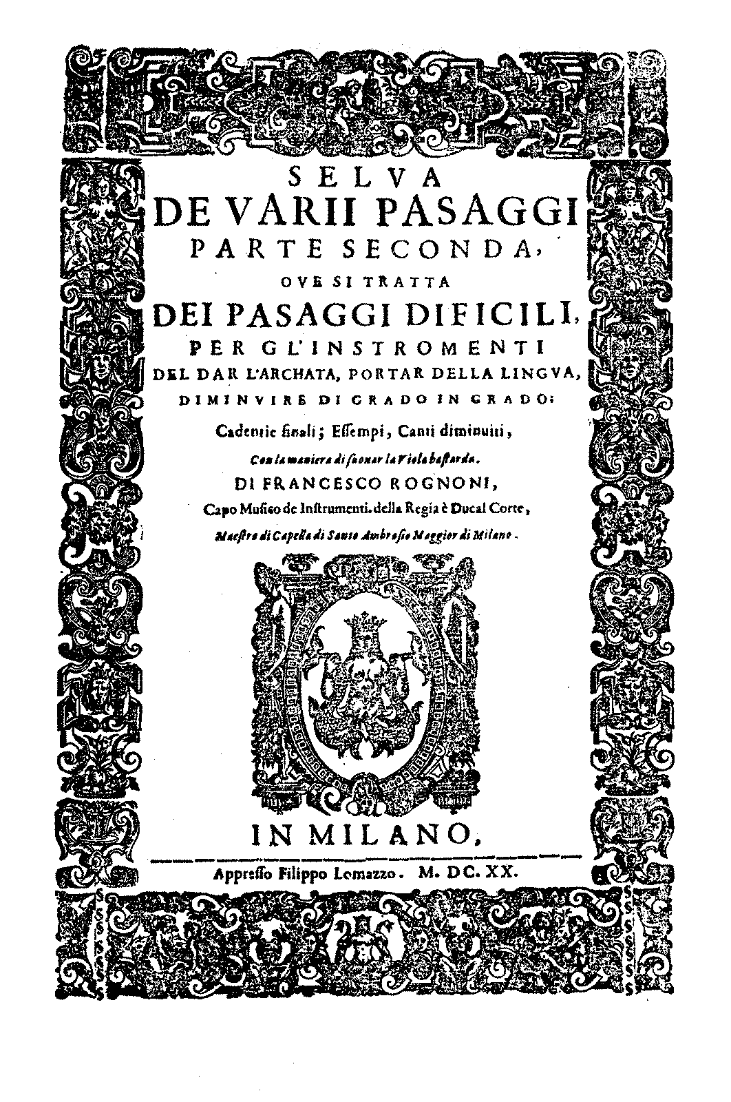 Selva de varii pasaggi, parte seconda