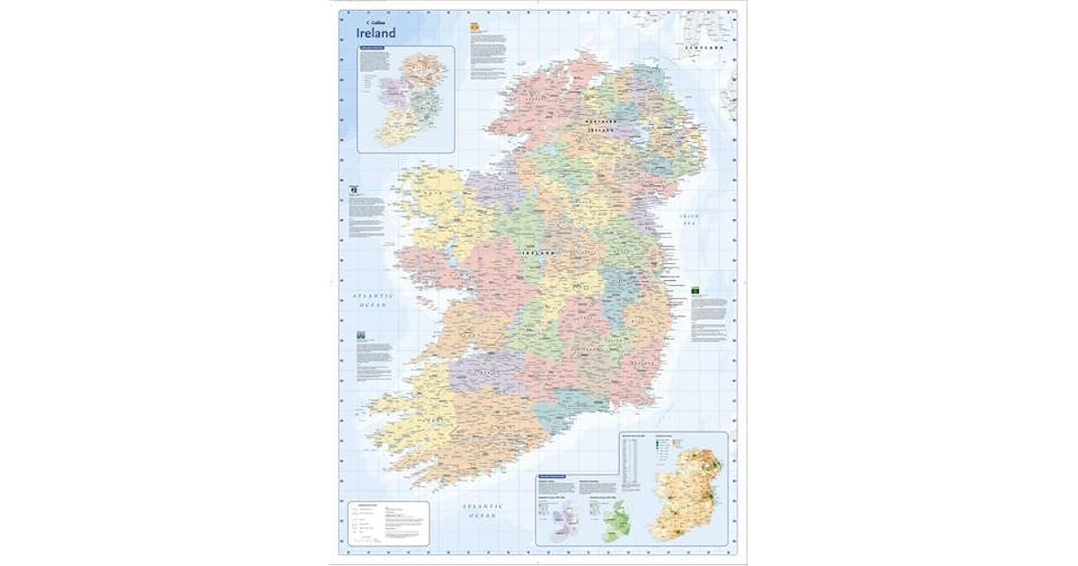 Ireland Wall Map by HarperCollins