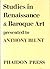 Studies in Renaissance & Ba...