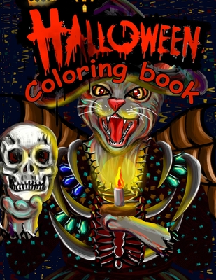 Halloween Coloring Book: 50 Halloween Designs Including Witches, Ghosts, Pumpkins, Vampires, Haunted Houses, Zombies, Skulls, and many more