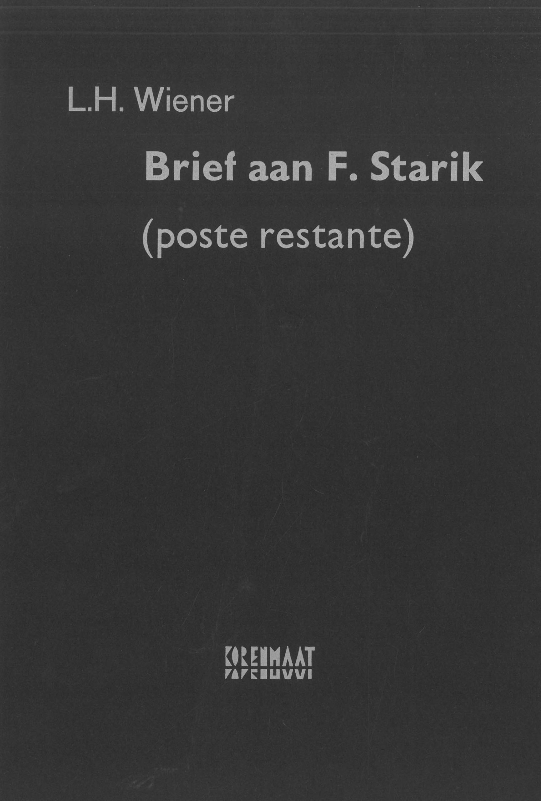Brief aan F. Starik (poste restante)