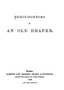 Reminiscences of an Old Draper (Unknown Binding)