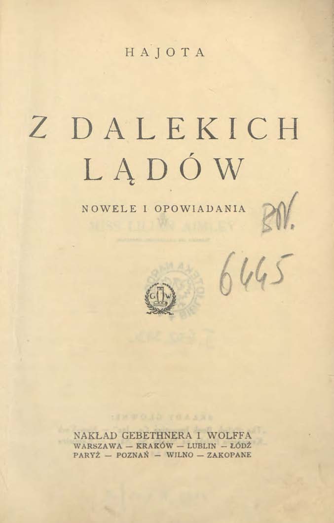 Z dalekich lądów. Nowele i opowiadania (Hardcover)
