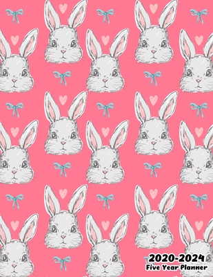 2020-2024 Five Year Planner: Cute Rabbit, 60 Months Calendar, 5 Year Monthly Appointment Notebook, Agenda Schedule Organizer Logbook With Holidays and Inspirational Quotes