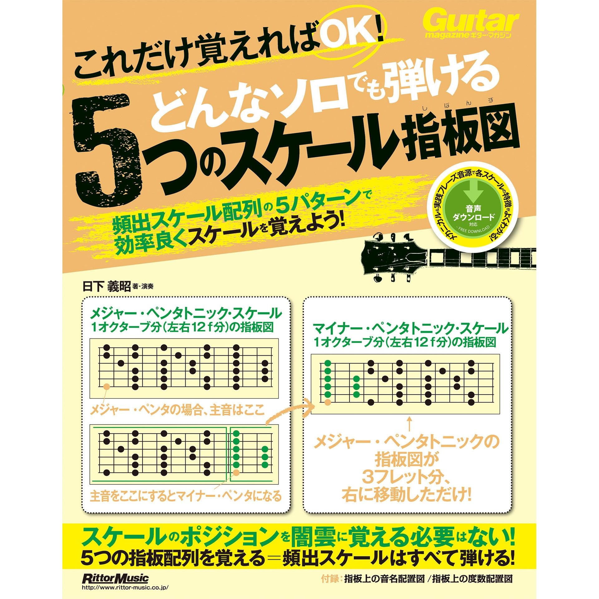 これだけ覚えればok どんなソロでも弾ける5つのスケール指板図 By 日下 義昭