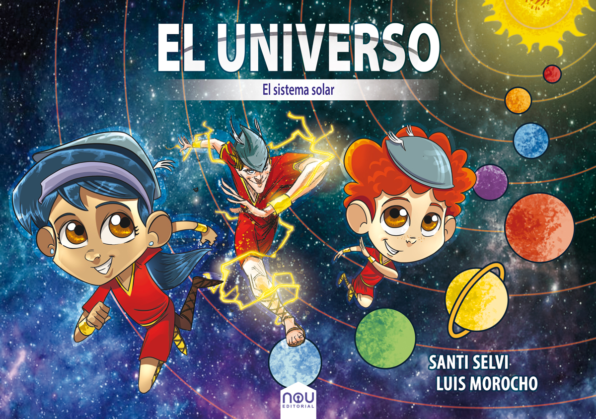 El universo,  el Sistema Solar cómic infantil