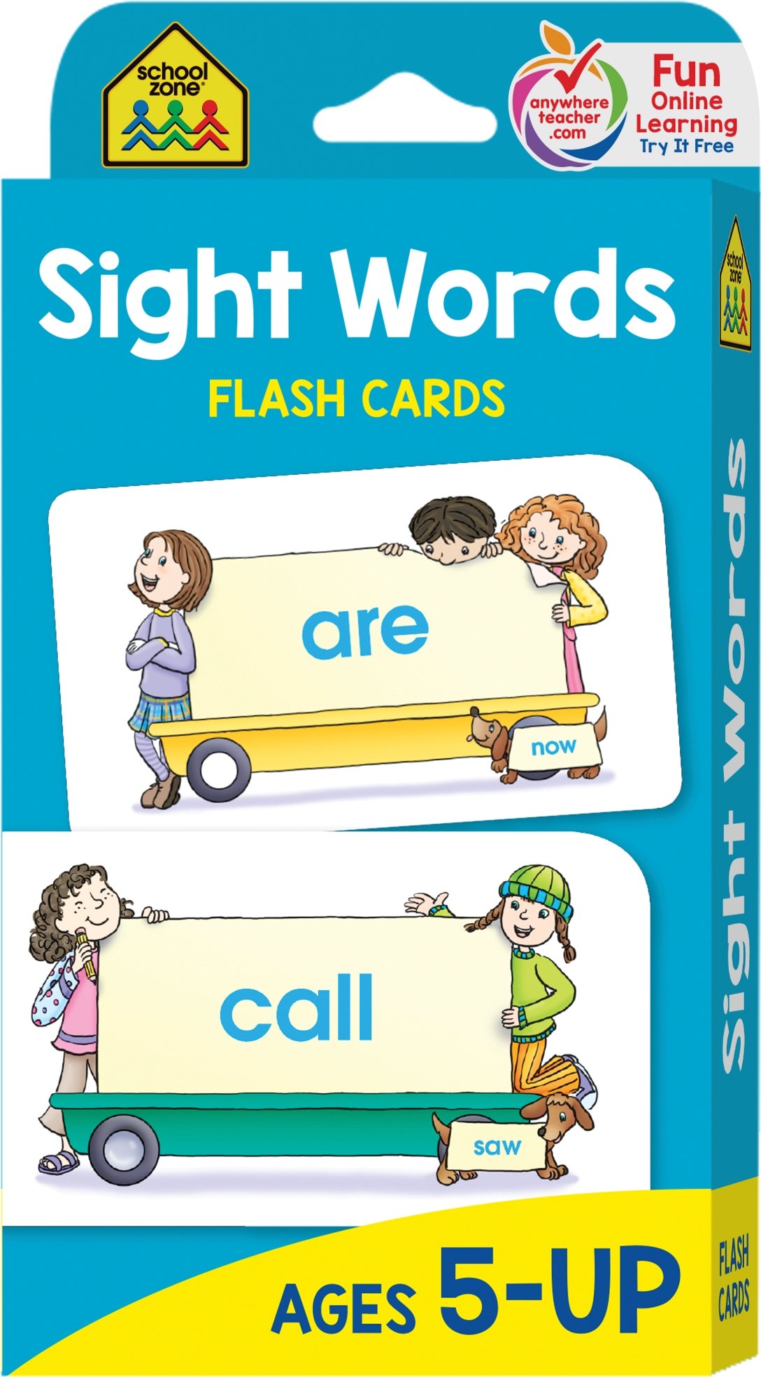 School Zone Sight Words Flash Cards: 56 Cards, Kindergarten, 1st Grade, Phonics, Beginning Reading, Sight Reading, Early-Reading Words, Ages 5+ (Cards)