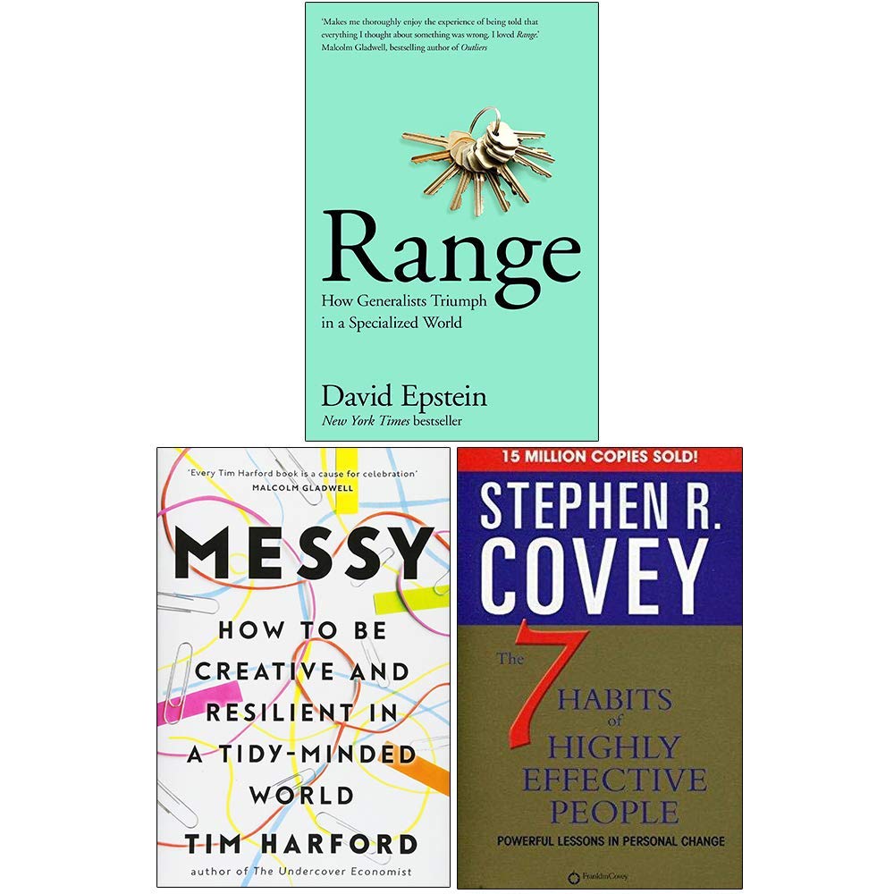Range: How Generalists Triumph in a Specialized World / Messy / The 7 Habits of Highly Effective People (Paperback)