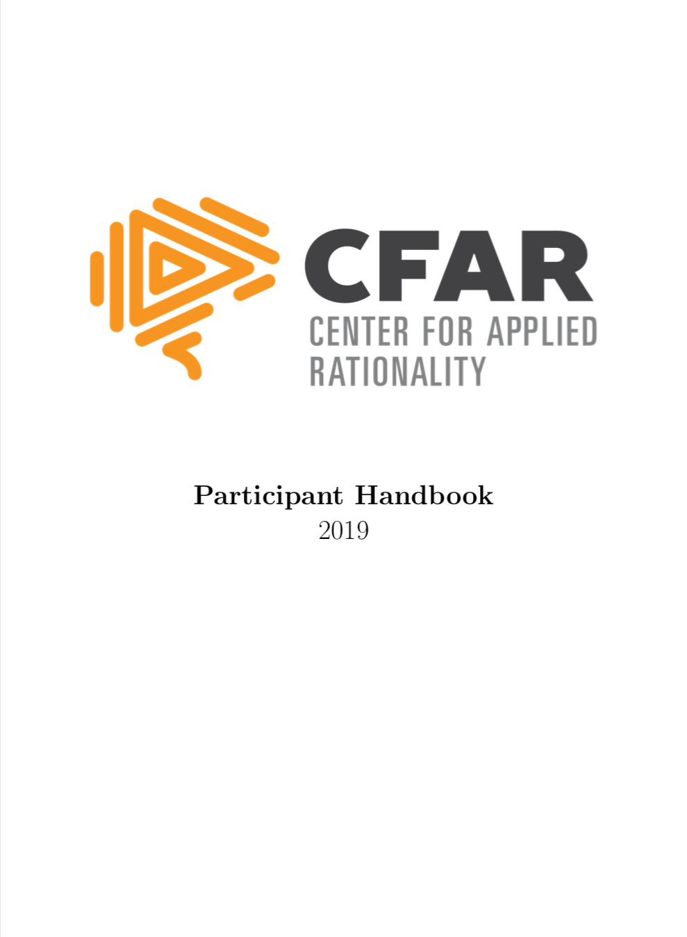 CFAR Applied Rationality Workshop - Participant Handbook (Unknown Binding)