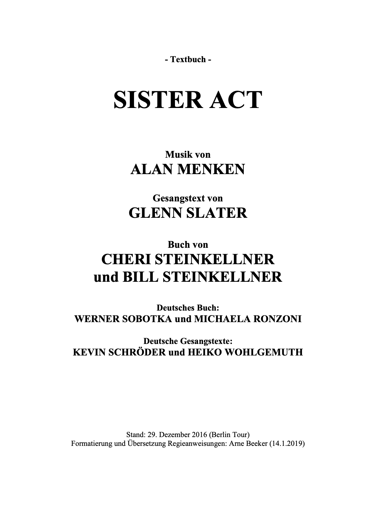 Sister Act: das Musical
