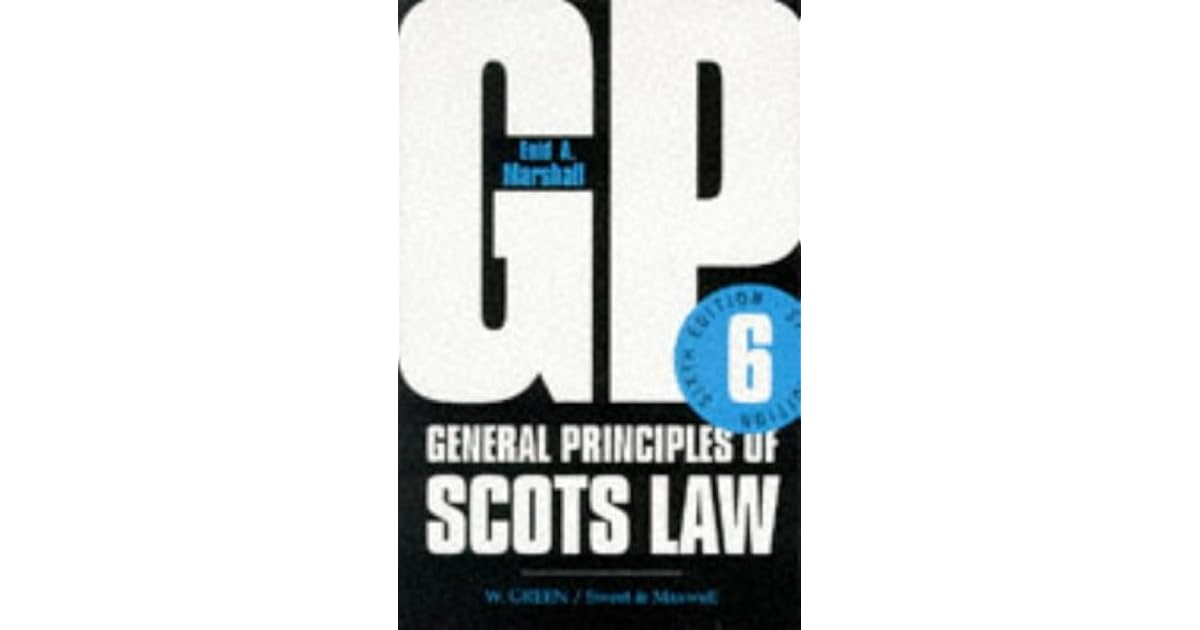 General Principles of Scots Law by Enid A. Marshall