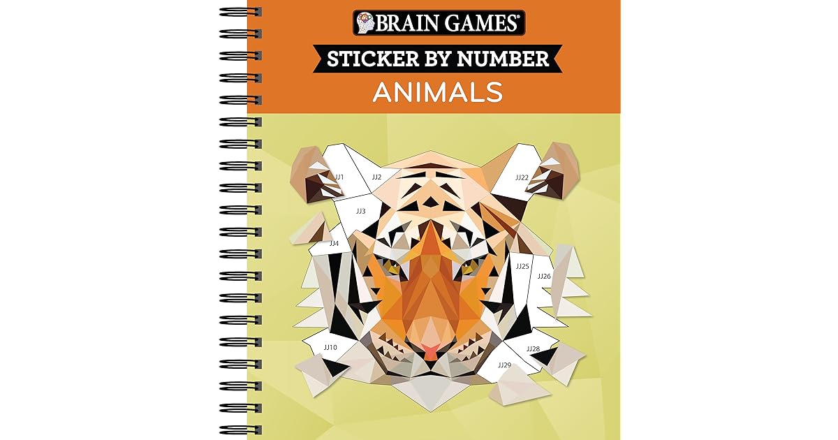 Brain Games Sticker by Number Animals 2 Books in 1 by Publications