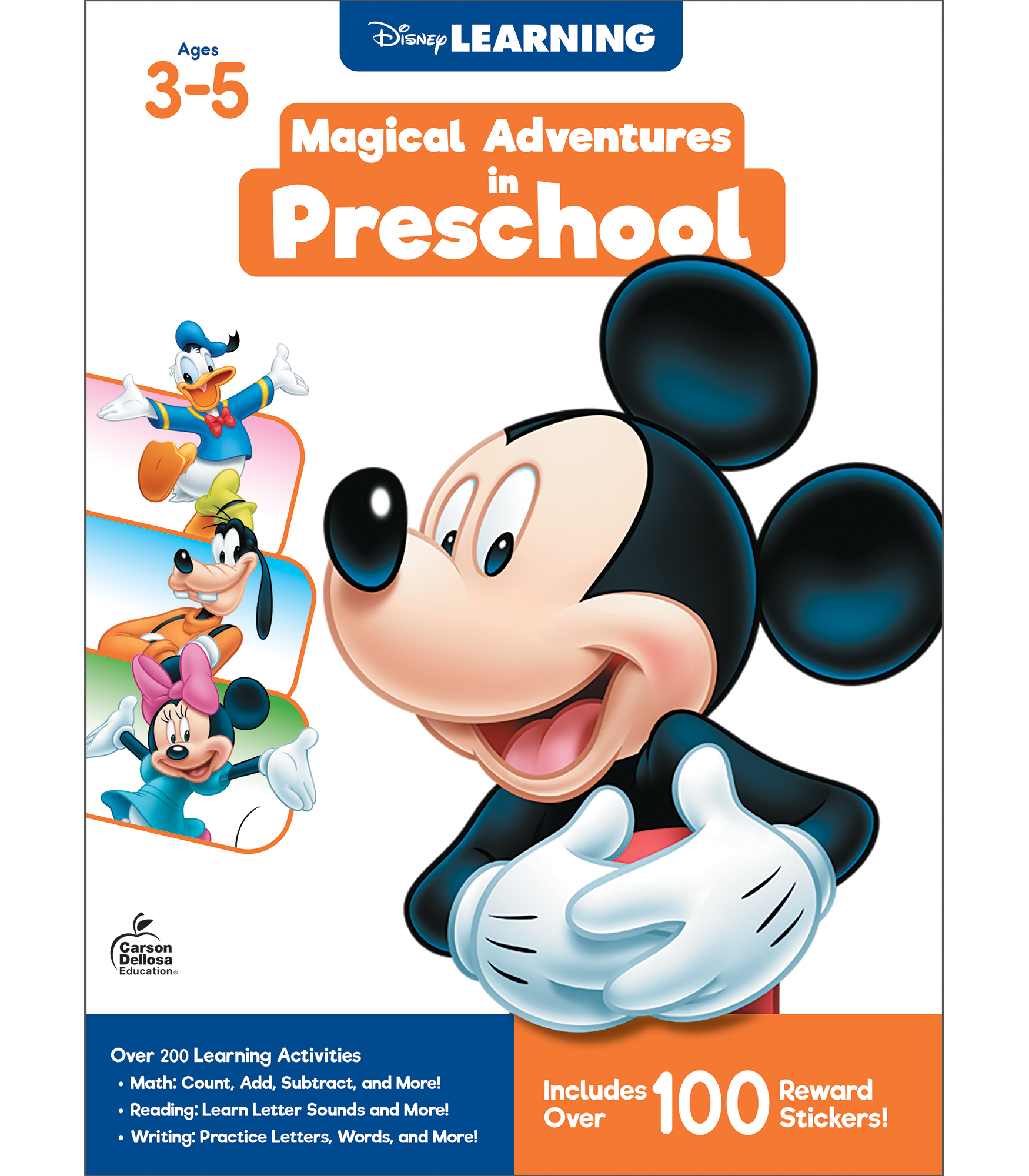 Disney Learning Magical Adventures in Preschool Workbook, PreK Math, Alphabet Letters, Colors & Shapes, Numbers, and Handwriting Practice for Toddlers, Mickey Mouse and Friends Preschool Workbooks
