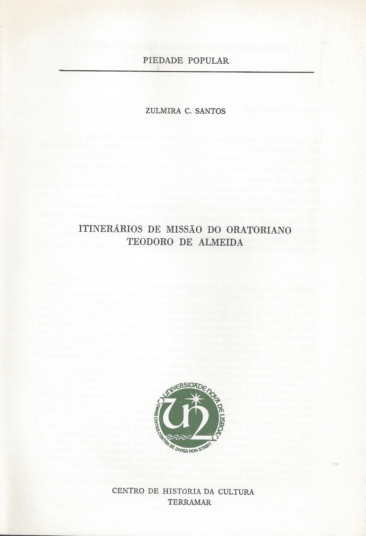 Itinerários de missão do oratoriano Teodoro de Almeida