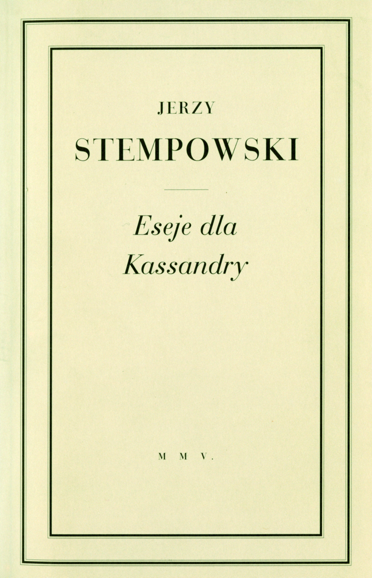 Eseje dla Kassandry (Paperback)