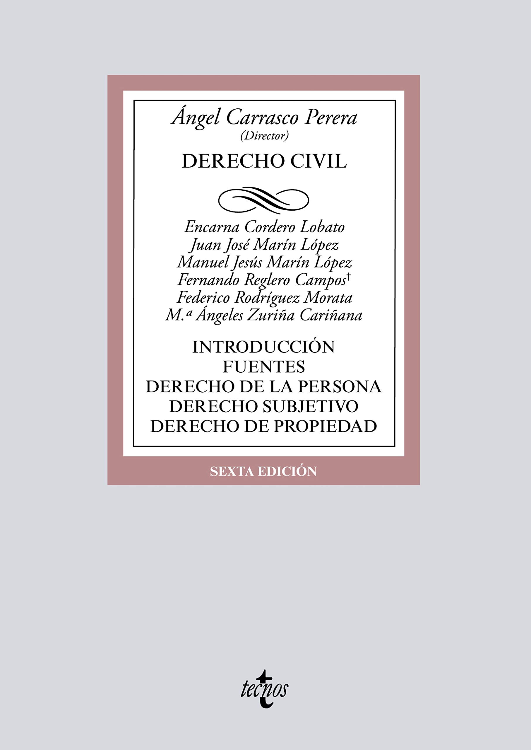 Derecho Civil: Introducción. Fuentes. Derecho de la persona. Derecho subjetivo. Derecho de propiedad. Sexta edición (Derecho - Biblioteca Universitaria de Editorial Tecnos) (Spanish Edition)