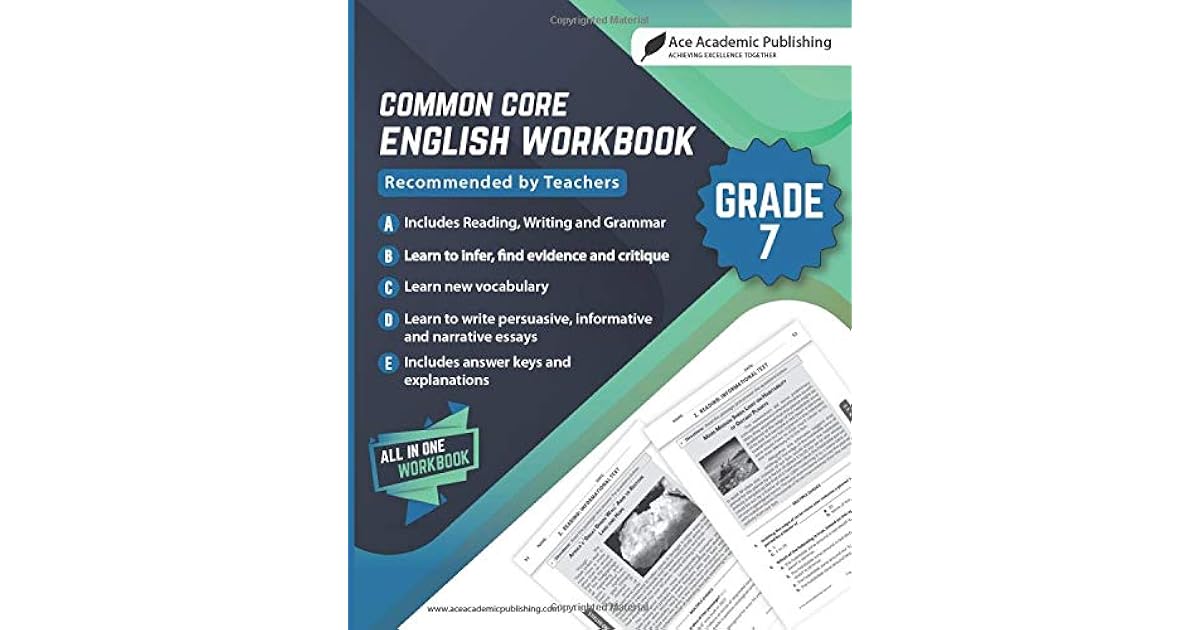 Common Core English Workbook Grade 7 English by Ace Academic Publishing