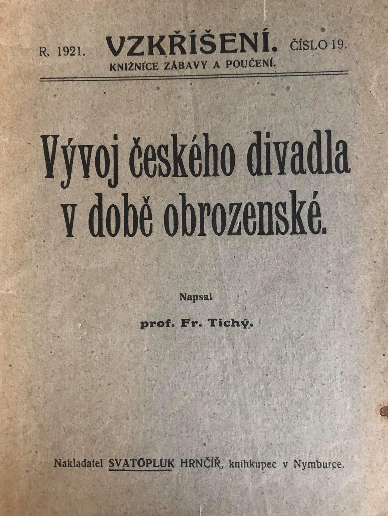 Vývoj českého divadla v době obrozenské