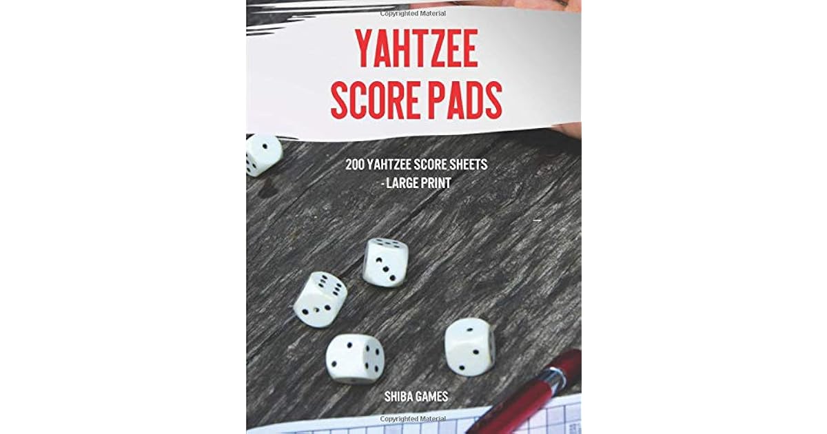 yahtzee score pads 200 yahtzee score sheets large print