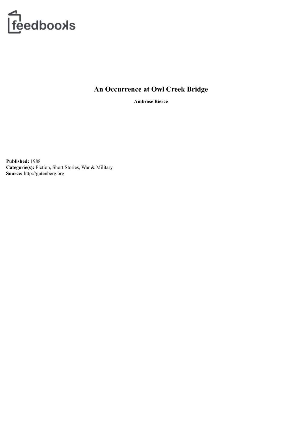 An Occurrence at Owl Creek Bridge