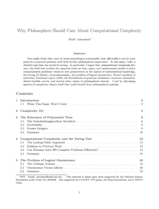 Why Philosophers Should Care About Computational Complexity