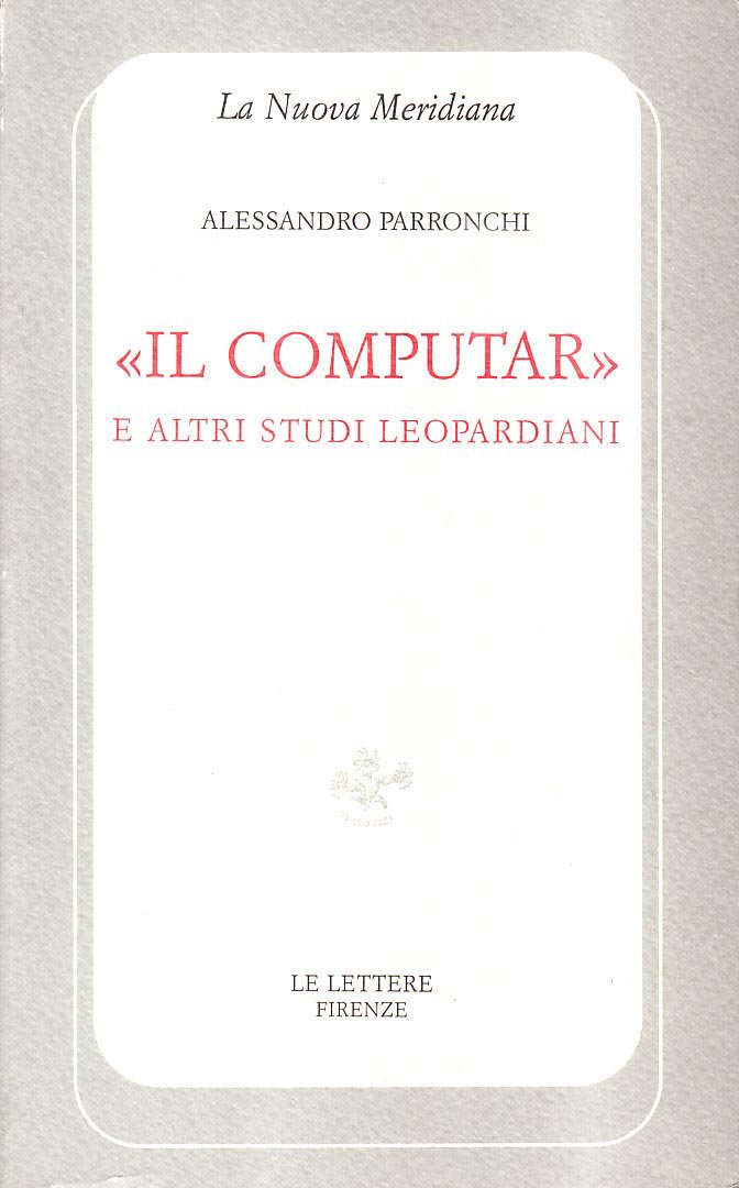 «Il computar» e altri studi leopardiani