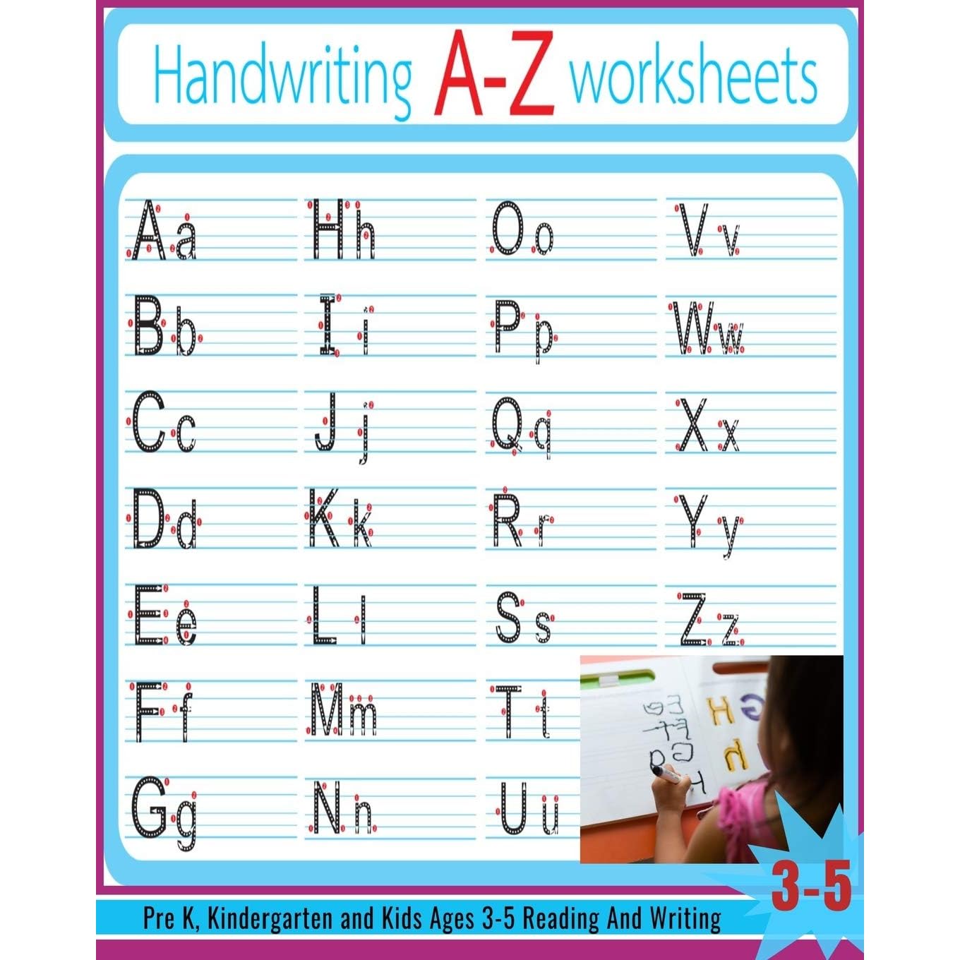 handwriting a z worksheets alphabet tracing letter tracing book handwriting practice uppercase lowercase letter writing practice for kids ages 3 5 preschoolers pre k and kindergarten by buzzed books