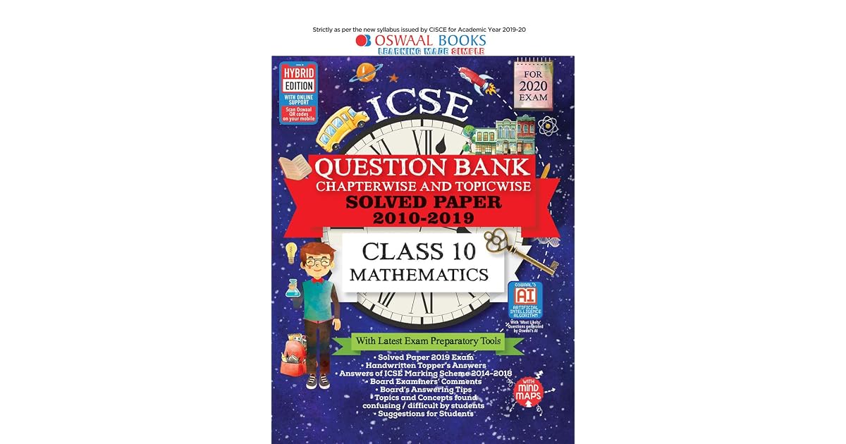 Oswaal ICSE Question Bank Class 10 Mathematics Chapterwise & Topicwise ...