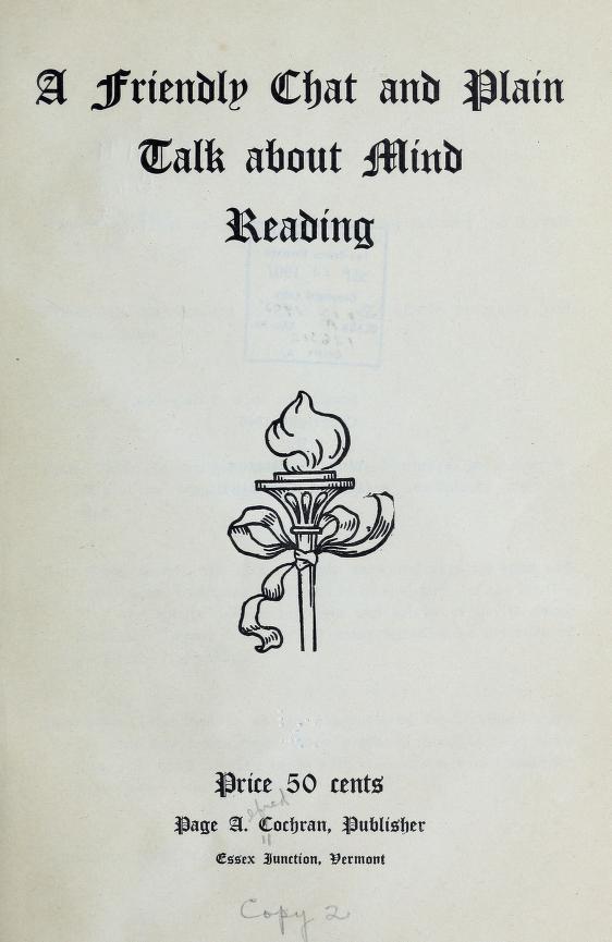 A Friendly Chat and Plain Talk about Mind Reading (Unknown Binding)