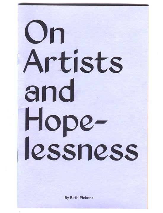 On Artists and Hopelessness (Unknown Binding)