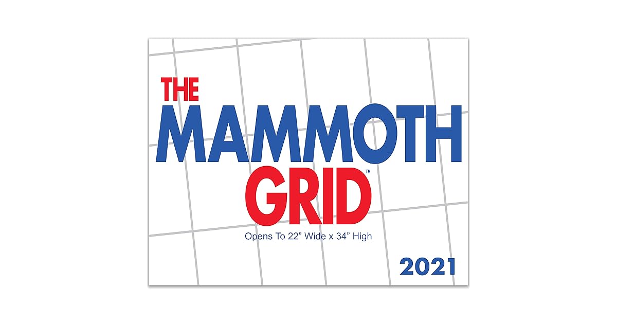 Mammoth Grid 2021 Wall Calendar By NOT A BOOK