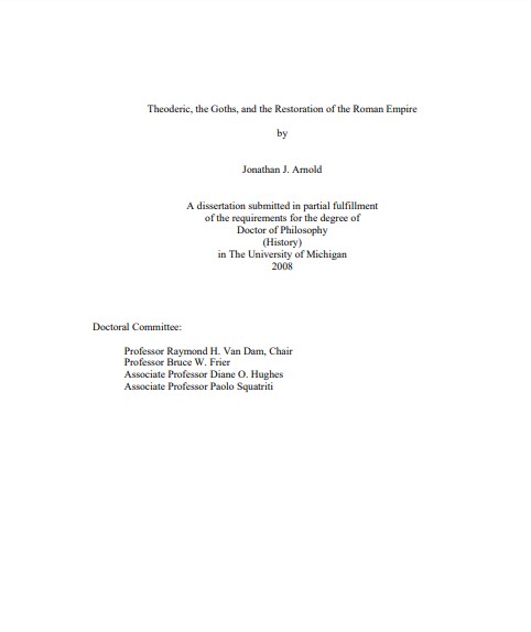 Theoderic, the Goths, and the Restoration of the Roman Empire