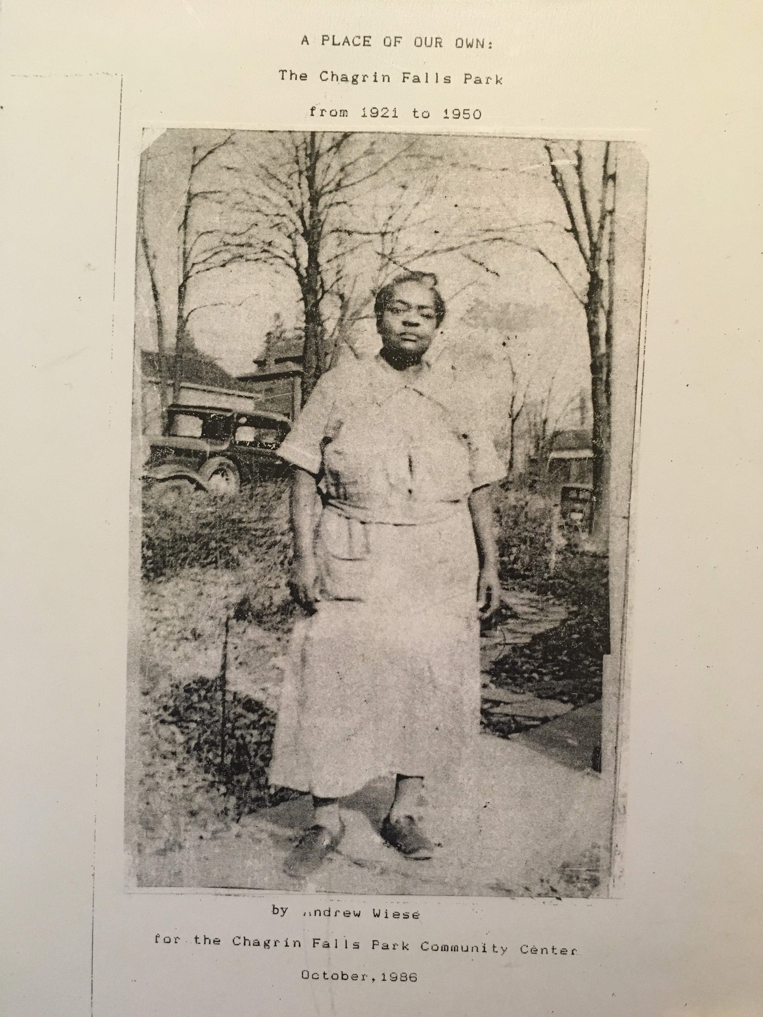 A Place Of Our Own: The Chagrin Falls Park from 1921 to 1950