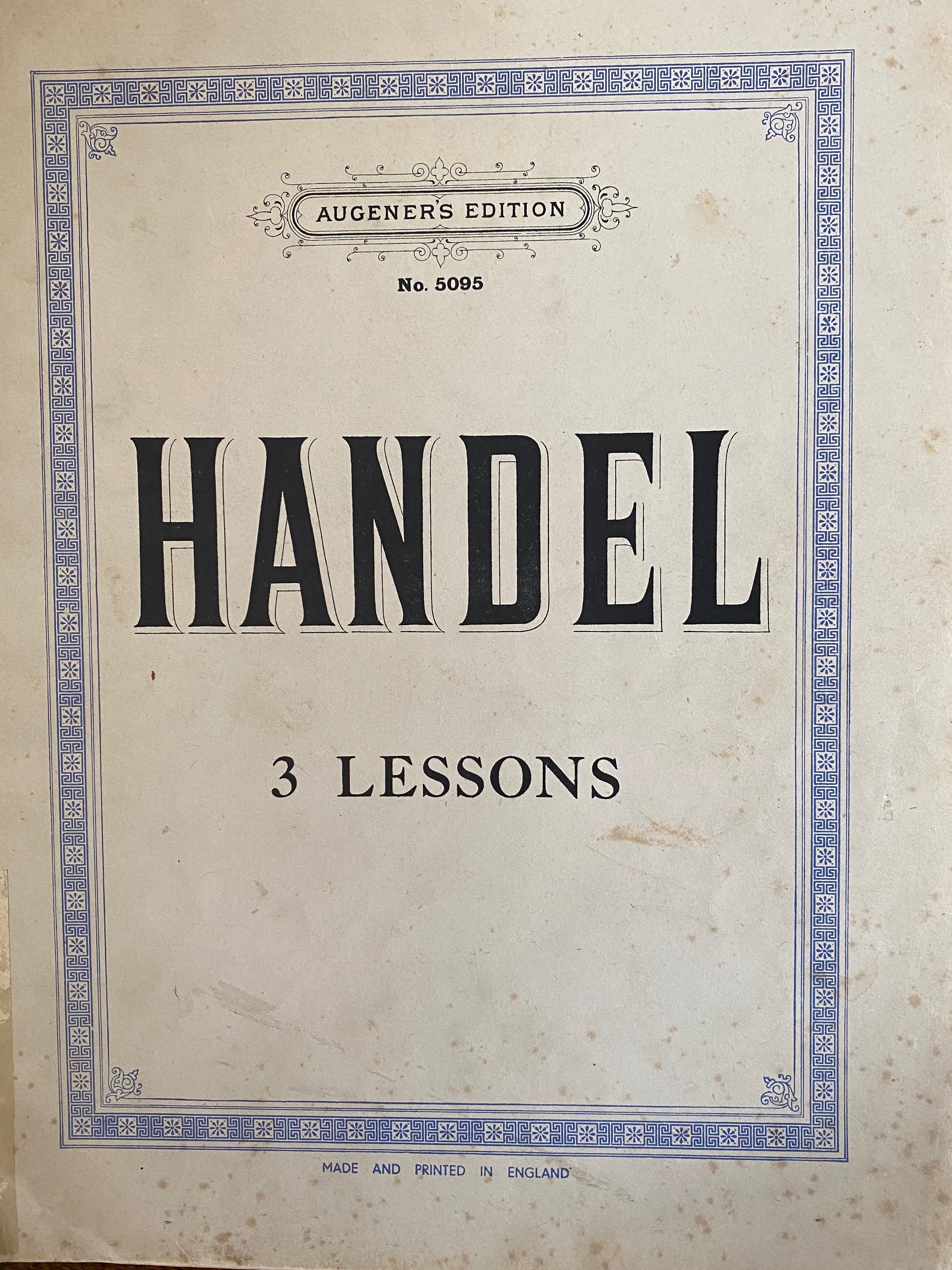 Handel Three Lessons (Paperback)