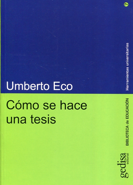 Portada de Cómo se hace una tesis, de Umberto Eco