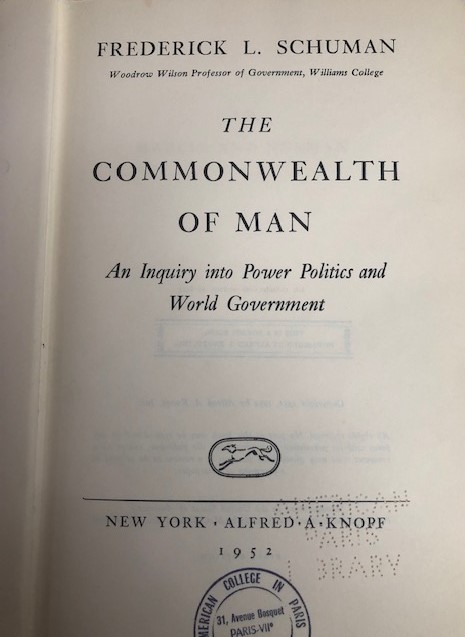 The Commonwealth of Man: An Inquiry into Power Politics and World Government (Hardcover)