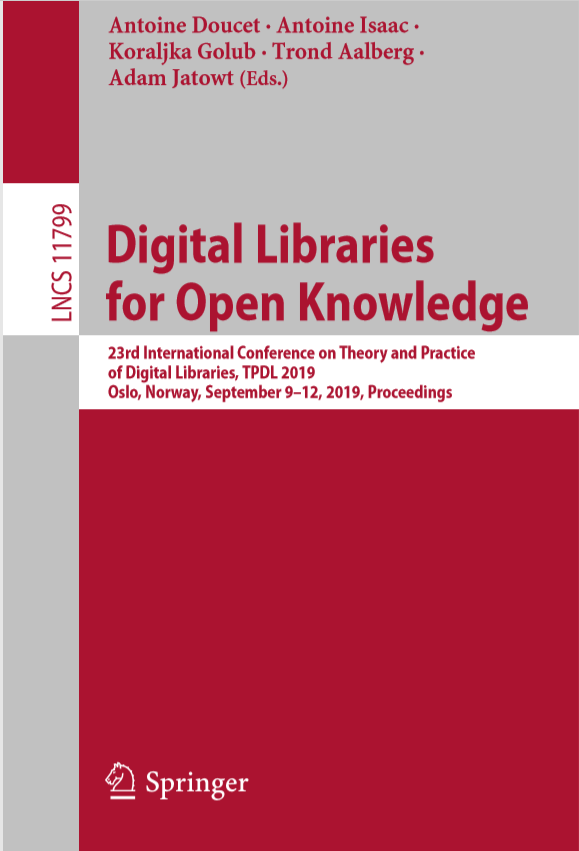 Digital Libraries for Open Knowledge: 23rd International Conference on Theory and Practice of Digital Libraries