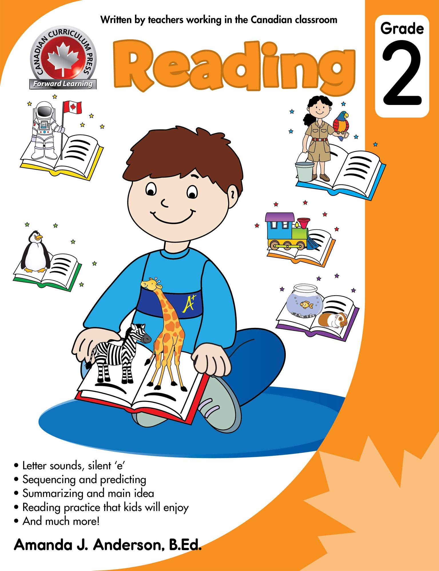 Grade 2 Reading: Sequencing and predicting, summarizing and main idea: 64 Pages Full-Colour Workbook: Canadian Curriculum Press (Paperback)