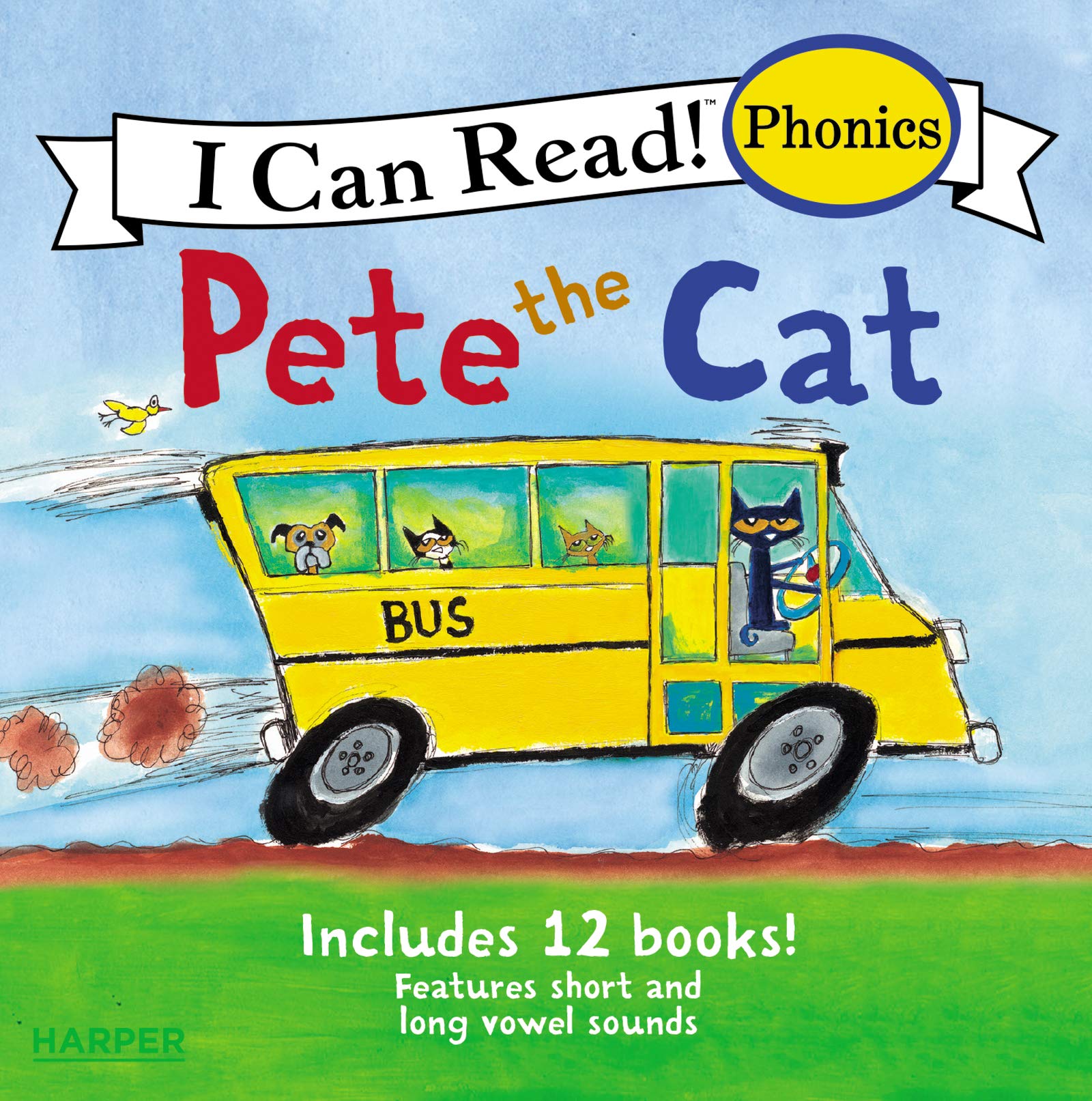Pete the Cat 12-Book Phonics Fun!: An Ebook of 12 Mini-Books Featuring Short and Long Vowel Sounds (I Can Read Phonics)