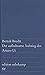 Der aufhaltsame Aufstieg des Arturo Ui (edition suhrkamp) by Bertolt Brecht