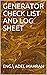 DIESEL GENERATOR CHECK LIST AND LOG SHEET by ENG.\ ADEL MAHRAN