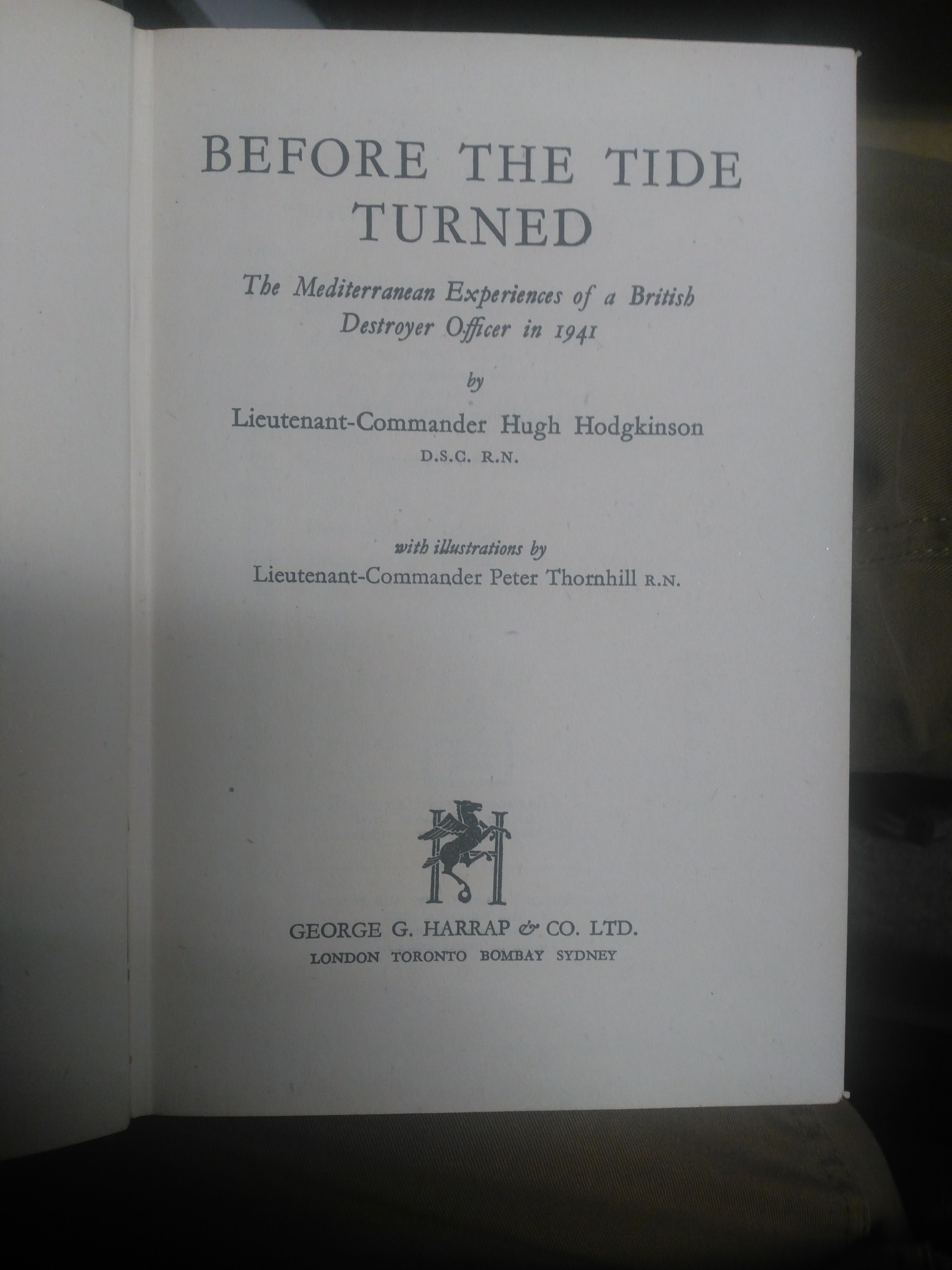 Before the Tide Turned: The Mediterranean Experiences of a British Destroyer Officer in 1941