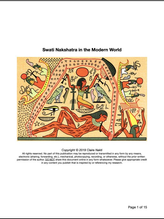 THE SECRETS OF MAYA: Swati Nakshatra in the Modern World