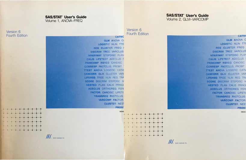 Sas/Stat (R) User's Guide, Version 6, Fourth Edition, Volumes 1 and 2