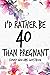 I'd Rather Be 40 Than Pregnant Funny MAD LIBS Guestbook: Funny 40th Birthday Gifts For Women Funny Turning Forty Mom Sister Bestie cool MAD LIBS ... get the party started !! better than a card
