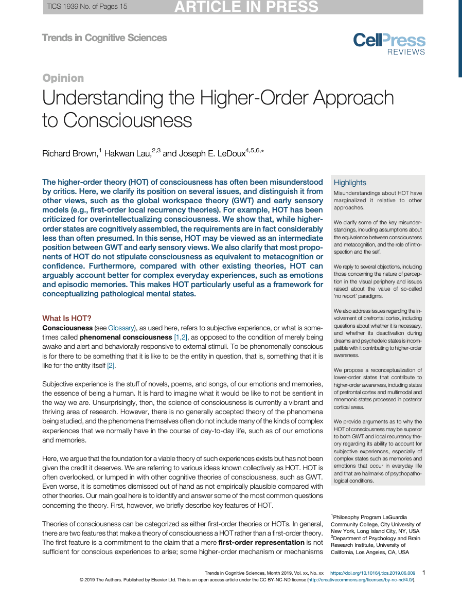 Understanding the Higher-Order Approach to Consciousness