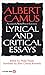 Lyrical And Critical Essays by Albert Camus