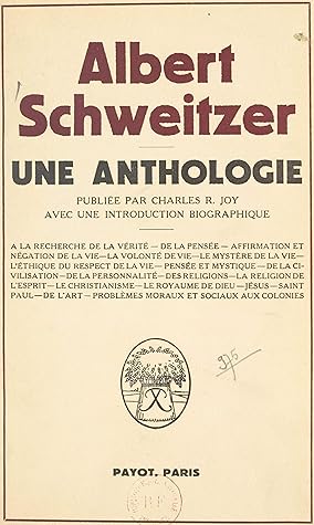 Une anthologie: Avec une introduction biographique