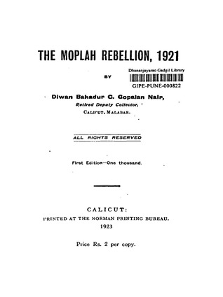 The Moplah Rebellion, 1921 (Paperback)